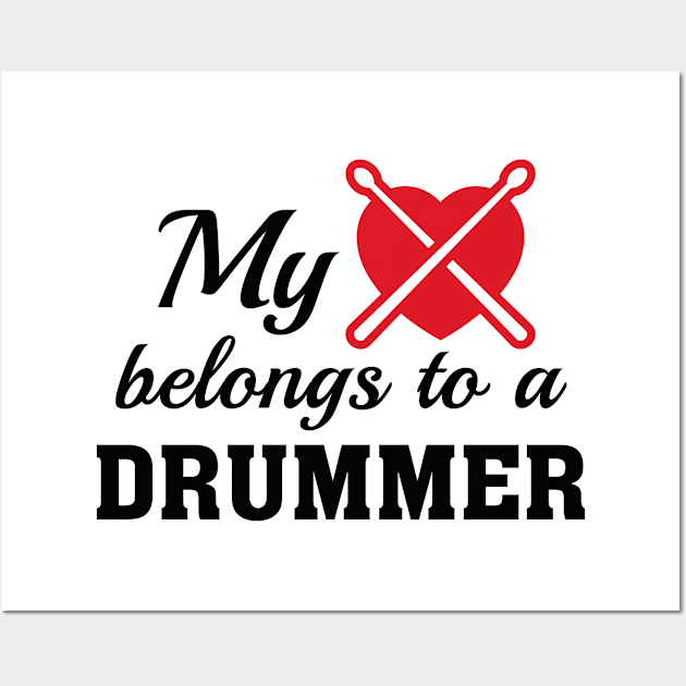 Heart Belongs Drummer Wall Art by VectorPlanet